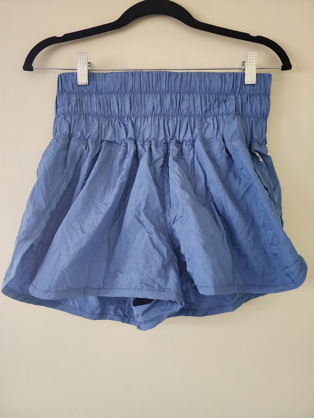 FP Movement by Free People Light Blue Smocked Waist Athletic Shorts